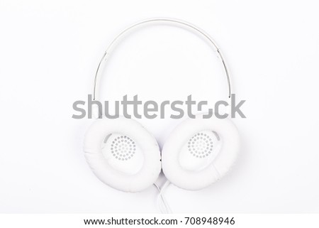 white headphones on white background