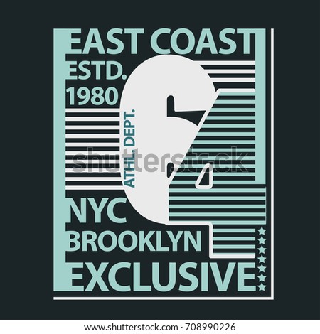 New York Brooklyn Sport wear typography emblem, t-shirt stamp graphics, tee print, athletic apparel design