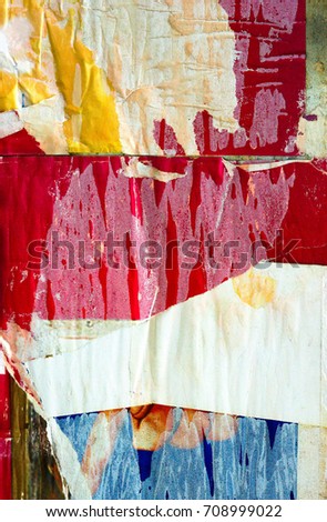 Creased crumpled paper texture background / Old grunge ripped torn collage posters