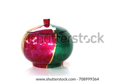 Decorative jar with white background