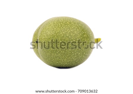 Greek walnut is isolated on a white background