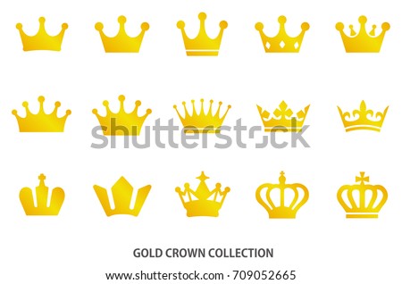 Gold crown icon [vector] 
