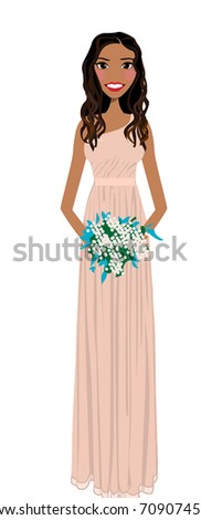 Bridesmaid, Matron of Honor, Flower Girl clip art / vector / logo / icon