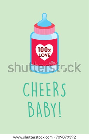 cheers baby milk beer bottle vector