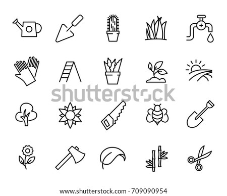 Premium set of garden line icons. Simple pictograms pack. Stroke vector illustration on a white background. Modern outline style icons collection.