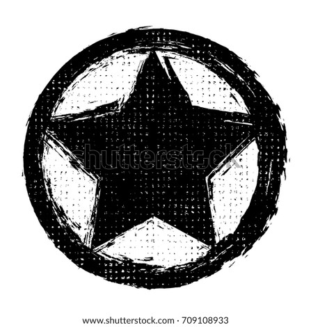 Grunge star symbol.Vector vintage star.