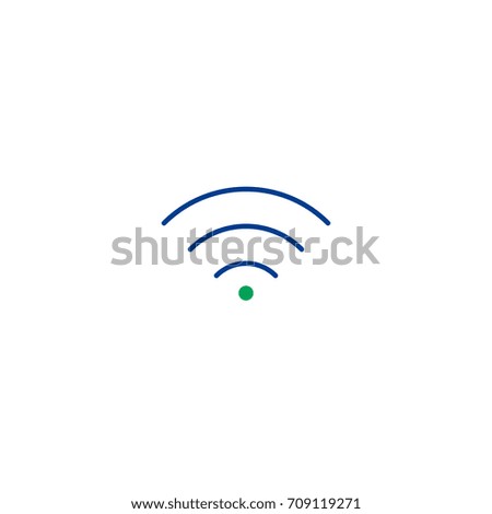 Wi Fi flat icon. Single high quality symbol of line wi-fi vector for web design or mobile app. Color signs of wifi for design logo. Single pictogram of internet on white background