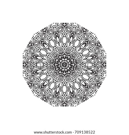 geometric mandALA DESIGN. vector illustration. black color