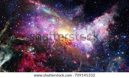 Nebula and galaxies in deep space. Elements of this image furnished by NASA.