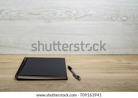 notebook on table