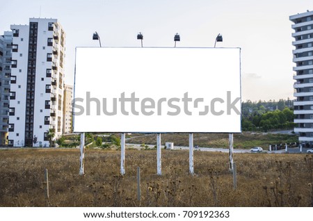 billboard blank for outdoor advertising poster or blank billboard at day time for advertisement. street light