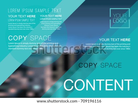 Presentation layout design template, Business Financial for background, Blur city background, Flat style vector illustration artwork.
