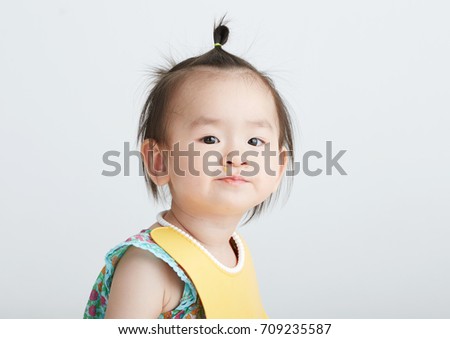 Asian child theme, shot in studio white background