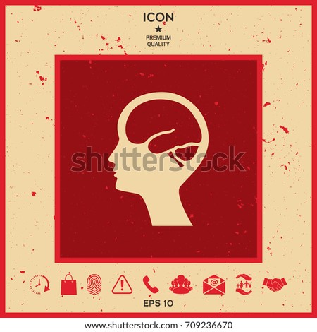 Head with brain symbol icon