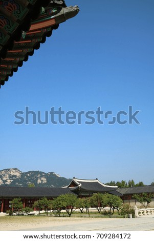 Beautiful old palace with sky in Korea