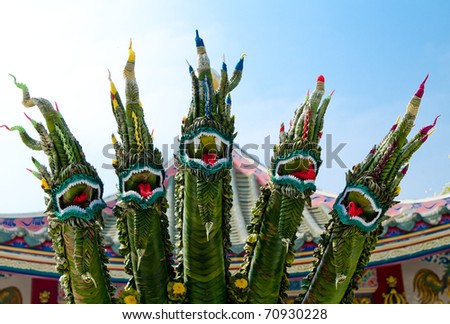 an exotic flower decoration on a Buddhist alter in Thailand