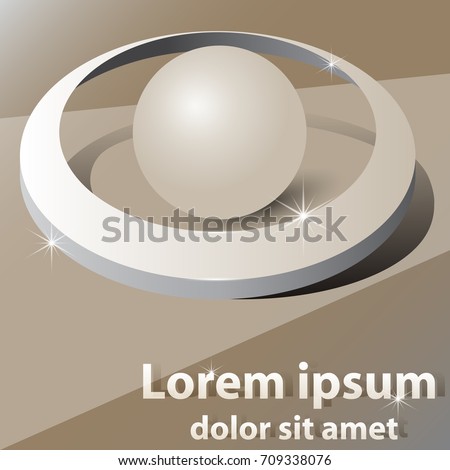 3D composition, a ball in the center of the circle on the way. Vector design