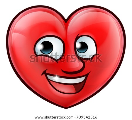 A Heart shaped smiling mascot cartoon character 