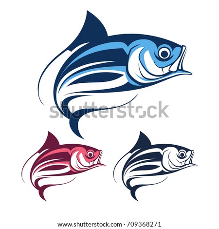 fish and fishing logo template collection vector illustration