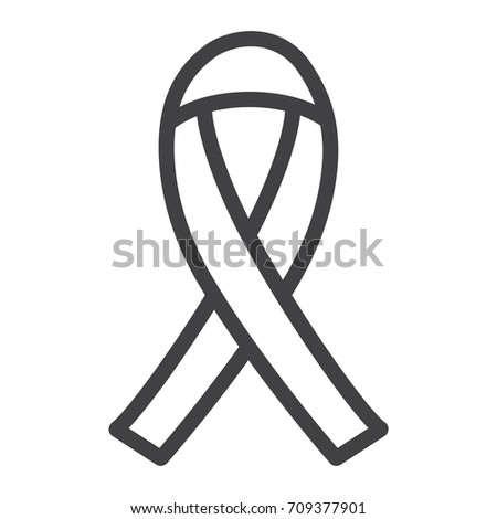 AIDS ribbon line icon, medicine and healthcare, charity sign vector graphics, a linear pattern on a white background, eps 10.