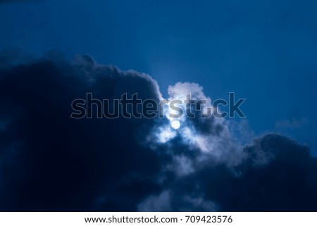 Cloud cover sun Royalty-Free Stock Photo #709423576
