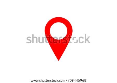 Red location pin  Royalty-Free Stock Photo #709445968