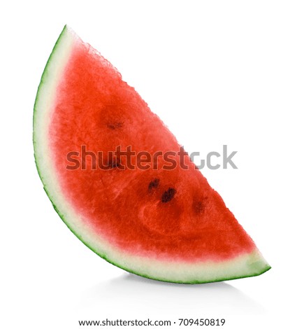 Sliced of watermelon isolated on white background.
