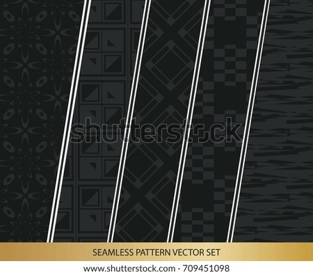 Abstract concept vector monochrome geometric pattern. Dark blue, gold minimal background. Creative illustration template. Seamless stylish texture. For wallpaper, surface, web design, textile, decor