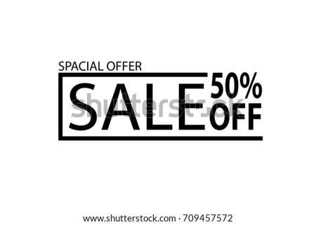 spacial offer sale 50 percent off  sign Royalty-Free Stock Photo #709457572