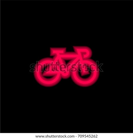 Bicycle red glowing neon ui ux icon. Glowing sign logo vector