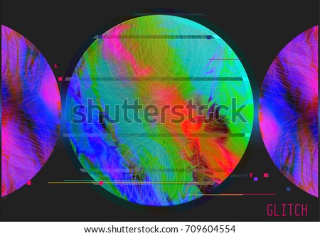 Vector glitch background. Digital image data distortion. Corrupted image vector file. Colorful abstract background. Chaos aesthetics. Signal error. 