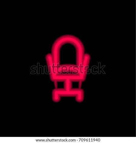 Chair red glowing neon ui ux icon. Glowing sign logo vector