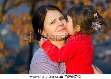 Mother and daughter enjoying outdoor