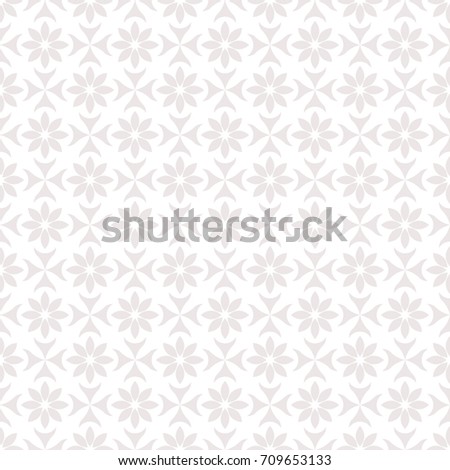 Seamless abstract floral pattern. Modern vector graphic. Grey and white background. Geometric leaf ornament