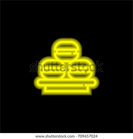 Bread yellow glowing neon ui ux icon. Glowing sign logo vector