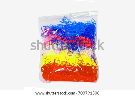 colorful rubber band in Plastic