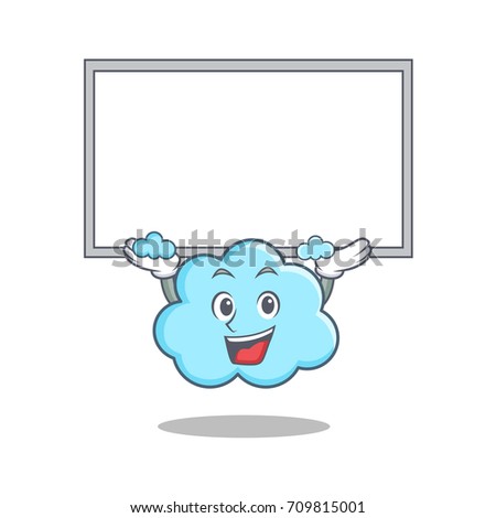 Up board cute cloud character cartoon