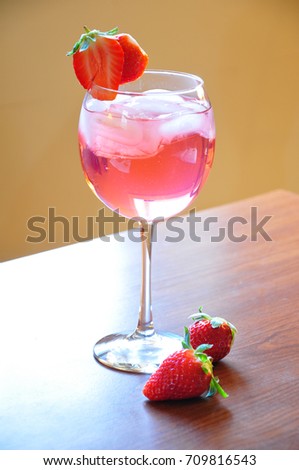 A wonderful refreshment cocktail, Strawberry paradise