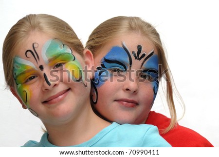 Make up for the carnival drawing of a butterfly on girls face