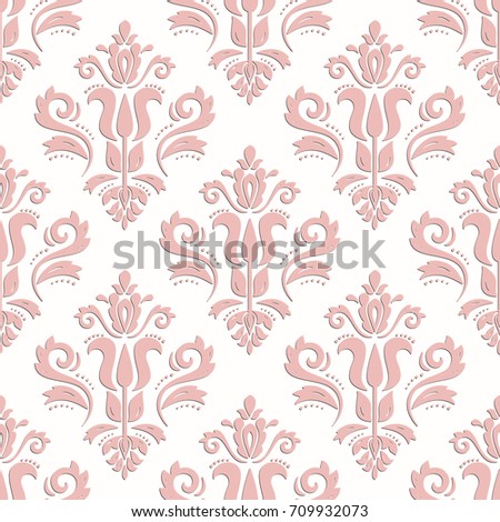 Classic seamless vector pink pattern. Traditional orient ornament. Classic vintage background