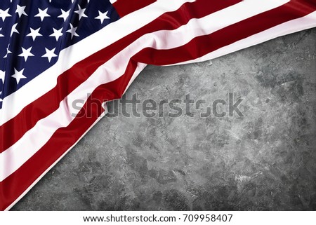 United States of American flag border isolated on grey background with clipping path