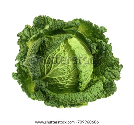 Savoy cabbage isolated without shadow Royalty-Free Stock Photo #709960606