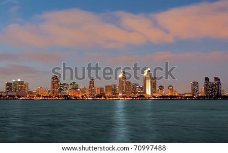 San Diego skyline as seen from Coronado island.