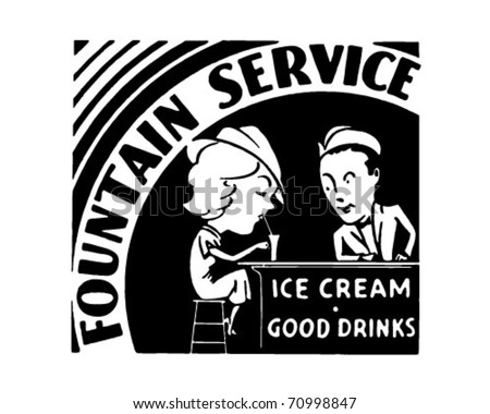 Fountain Service - Retro Ad Art Banner