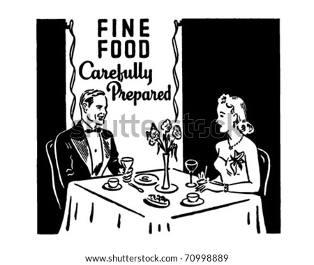Fine Food - Retro Ad Art Banner