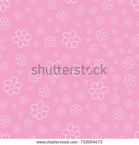 abstract floral Seamless pattern on pink background. For prints, greeting cards, invitations, wedding, birthday, party, Valentine's day. Vector illustration.