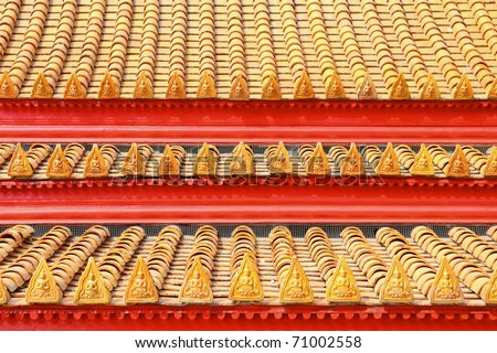 Roof tiles classic in thailand temple