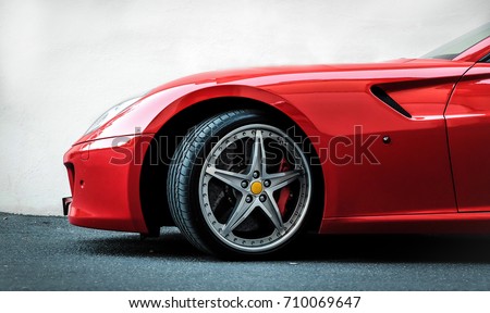 Red supercar Royalty-Free Stock Photo #710069647