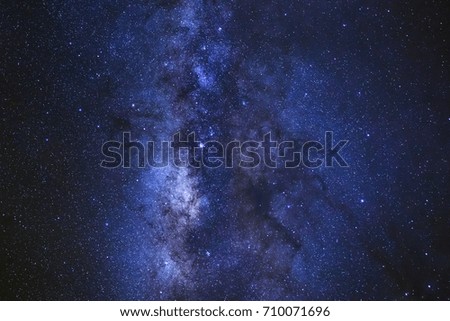 Close up of clearly milky way galaxy with stars and space dust in the universe 