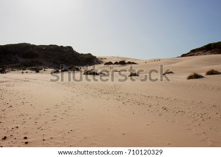 Sand. Beach dunes of Bologna, Tarifa, Spain. Picture taken – 2 september 2017.